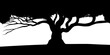 Vector tree silhouette, black and white vectorial shape,