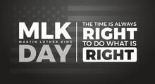 Martin Luther King Jr. Day Typography Lettering Background - Design With Inspirational Martin Luther King's Quote - US Flag Background For MLK Poster, Banner
