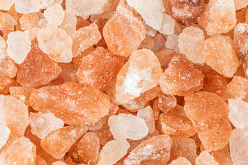 Pink Himalayan salt with visible details. texture or background