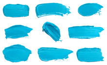 Collection Of Blue Swatches Isolated On A White Background