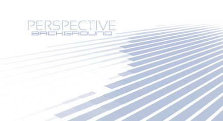 Wall Mural - Perspective striped tech background. Vector graphics