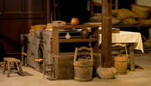 The One Of Old Chinese Style Kitchen In Part Or The Old Village Screen For Decorate At The Film Screen Or Movie Screen