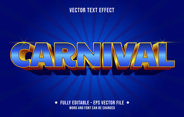 Wall Mural - Editable text effect - Carnival gradient blue golden modern style
