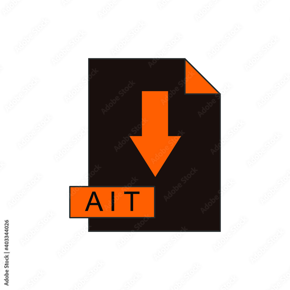 Ait File Format Collection of file formats, AIT. Isolated on an editable blank ...