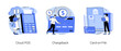 © Visual Generation - Retail software abstract concept vector illustration set. Cloud POS, chargeback, card-on-file, sale and transaction data storage, pay back, bank account, money transfer, purchase abstract metaphor.