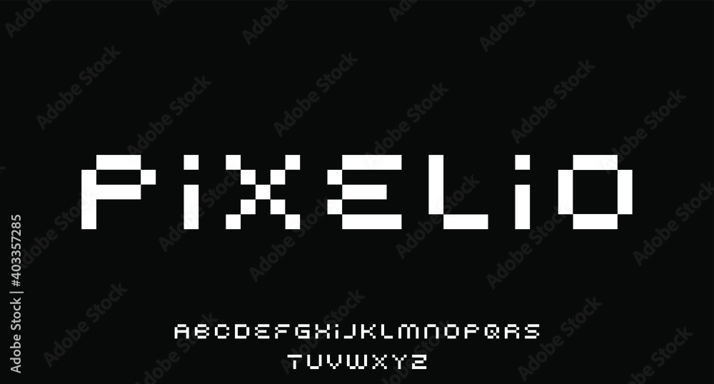 8 BIT FONT VECTOR DISPLAY FONT ALPHABET TYPE Stock Vector | Adobe Stock