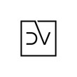 © William C - Creative initial letter DV square logo design concept vector