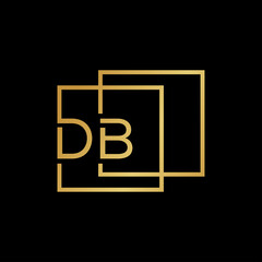 Creative initial letter DB square logo design concept vector