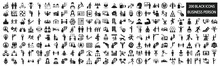 Business Person Pictogram Set For Various Scenes