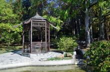 Traditional Oriental Style Gazebo In The Park