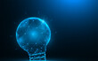 © Vladislav - Light bulb low poly design. Concept idea polygonal vector illustrations on a blue background.