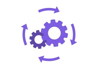 Effective workflow organization icon. Vector illustration on white isolated background.