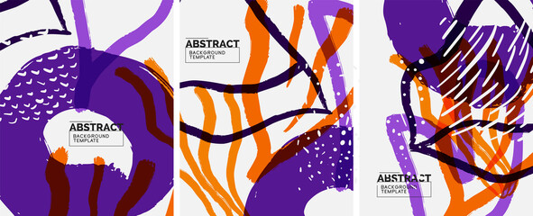 Social media abstract backgrounds. Abstract hand drawn doodles. Vector illustration for covers, banners, flyers