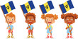 © Visual Content - Barbados flag in hand set