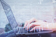 © peshkova - Multi exposure of woman hands typing on computer and forex chart hologram drawing. Stock market analysis concept.
