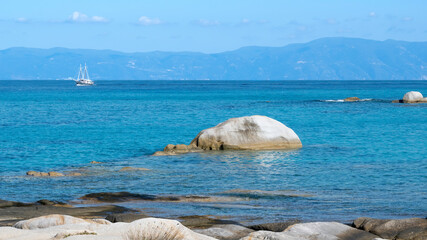 Aegean sea coast in Greece