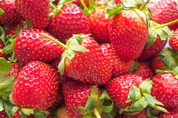 Wall Mural - Fresh organic Strawberry fruit background