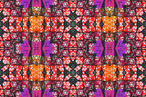 Fototapeta Młodzieżowe - Geometric and colorful pattern of an African textured fabric (seamless cotton, photo) 