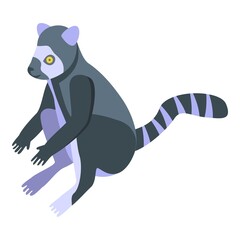 Sticker - Mammal lemur icon. Isometric of mammal lemur vector icon for web design isolated on white background