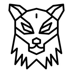 Canvas Print - Wolf icon. Outline wolf vector icon for web design isolated on white background
