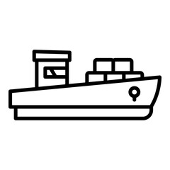 Transatlantic ferry icon. Outline transatlantic ferry vector icon for web design isolated on white background