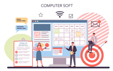 Canvas Print - website creation online service or platform. process of website