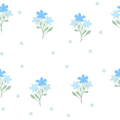 Poster - Flowers seamless pattern on a white background. Floral print with small flowers. The design is great for trendy fabric, trendy textiles and wallpaper. Vector