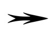 A flat black arrow icon. Direction sign, navigation button. Good for projects.
