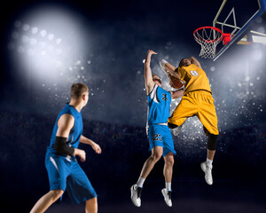 Wall Mural - Two basketball players in action