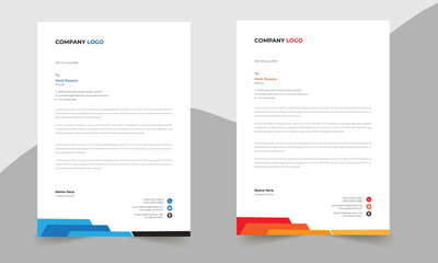 Wall Mural - Letterhead Design Template A4 Size print Ready with  Color variation 