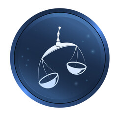 dark colour zodiac sign silhouette of libra depicting scales as a symbol of justice. illustration of