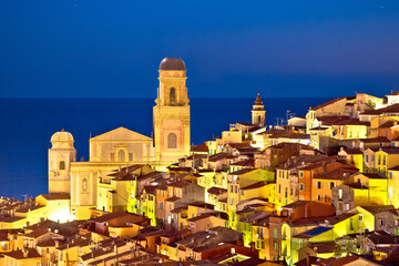 Wall Mural - Colorful Cote d Azur town of Menton architecture evening view