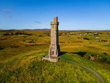 Aerial Of The 1st World War Memorial, Isle Of Lewis, Outer Hebrides, Scotland, United Kingdom, Europe