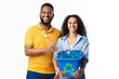 © Prostock-studio - Family Couple Holding Box With Recycle Symbol Over White Background
