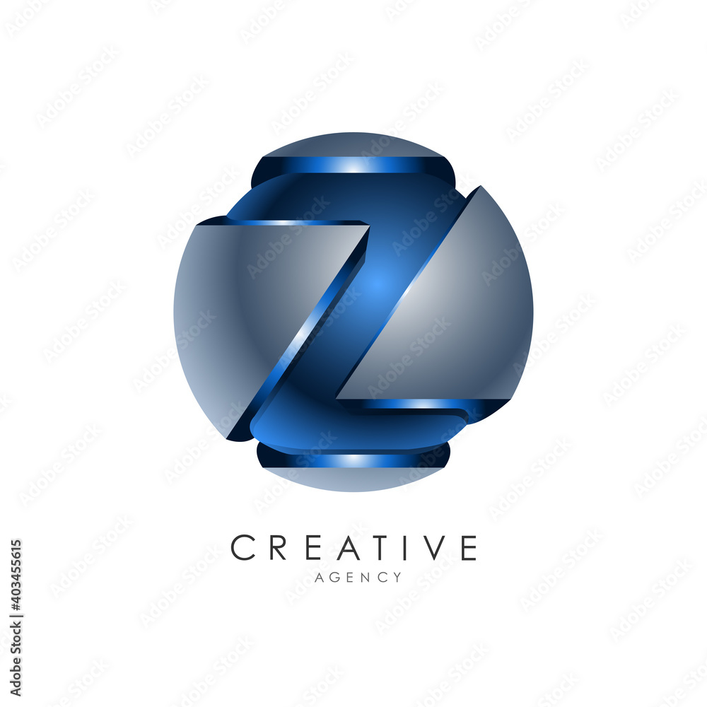 Z Creative Modern Abstract 3D Z Logo for Creative Agency Branding Stock Vector ...