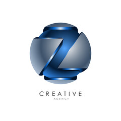 Wall Mural - Modern Abstract 3D Z Logo for Creative Agency Branding