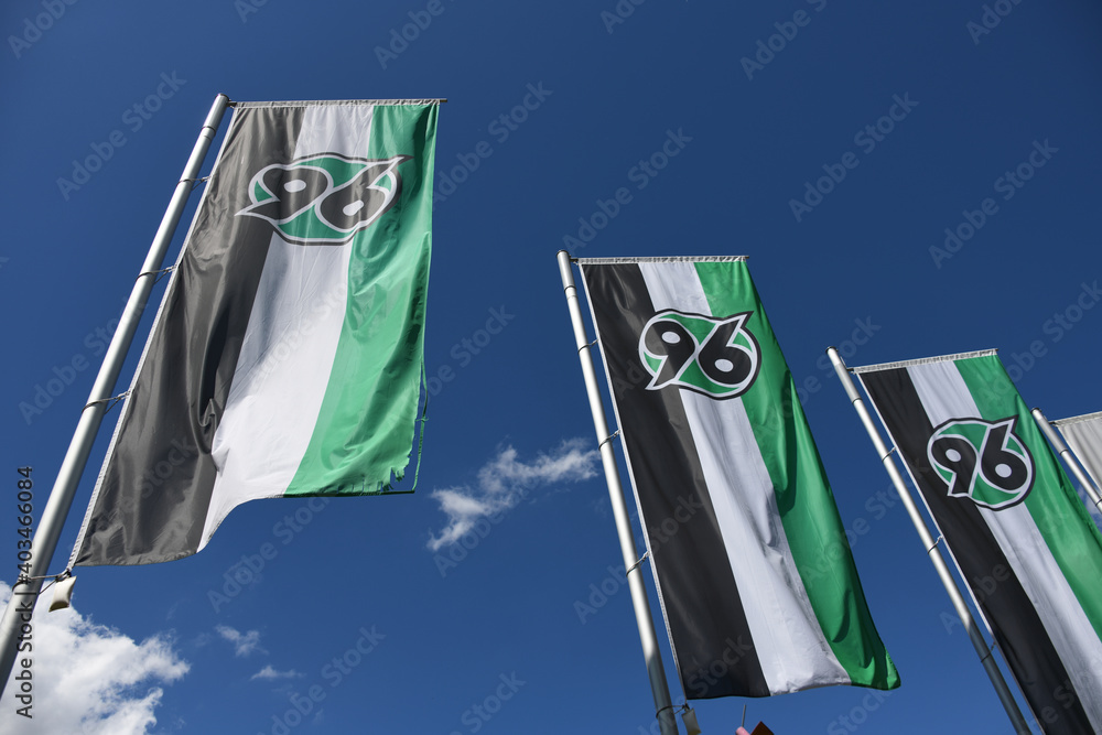 Hanover Lower Saxony, Germany - June 9, 2019: Flag with the logo