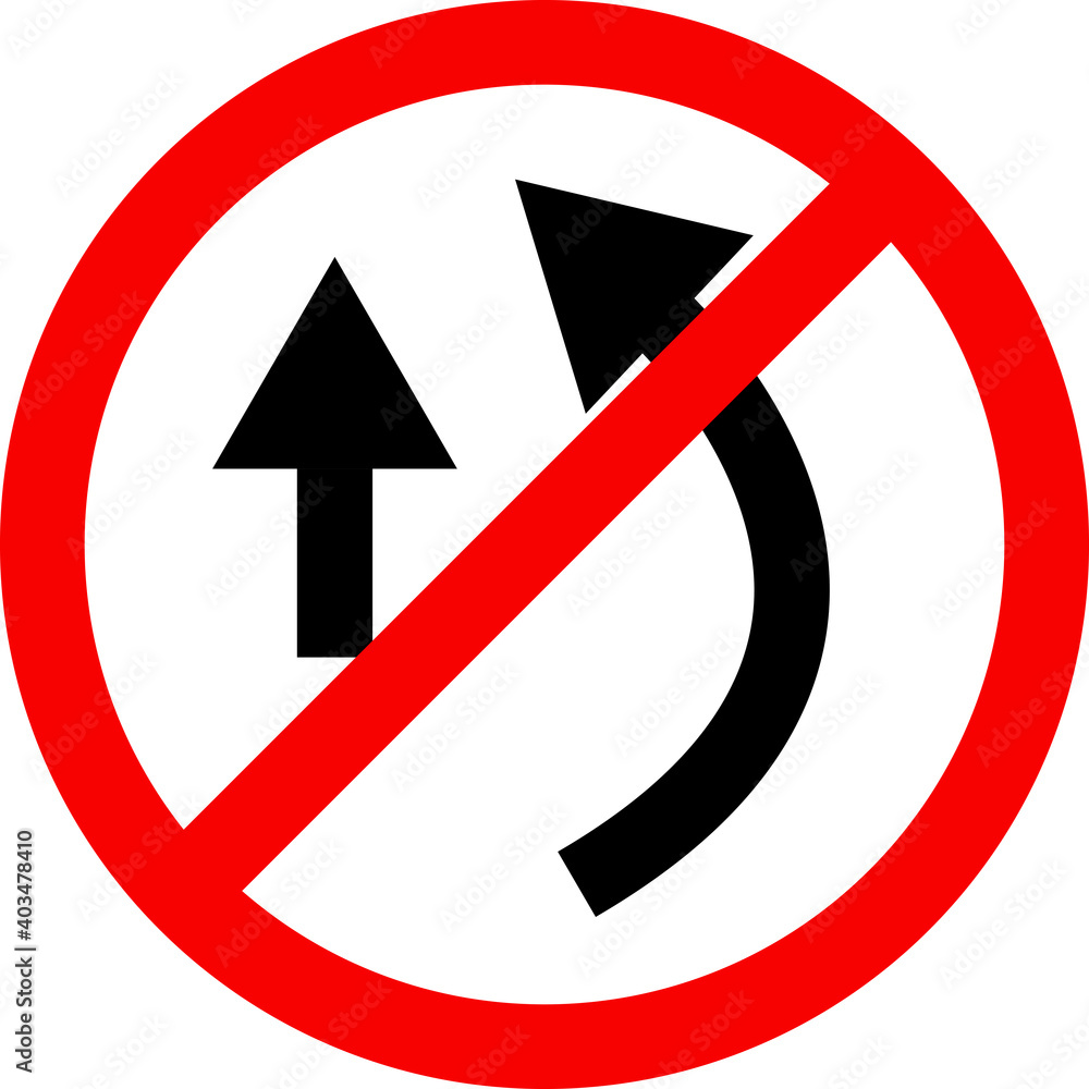 Overtaking prohibited sign. Red circle background. Traffic safety signs ...