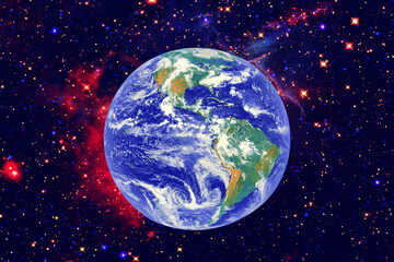 Wall Mural - earth and stars. blue earth. great for background. the elements of this image furnished by nasa.