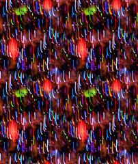 New Year or Christmas geometric seamless pattern, background for a website or blog, textiles or packaging with motives of Christmas decorations and trees.
