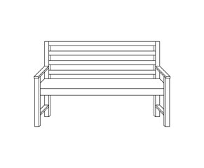 Canvas Print - park bench vector illustration.Outline, simple style eps 10