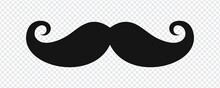 Mustache Icon Set. Black Old Style Mustaches  Isolated On Transparent Background. Vector Illustration