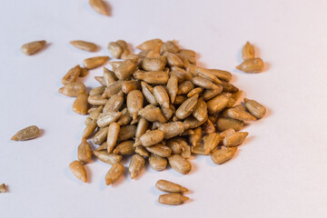 Sunflower Seeds On White Background