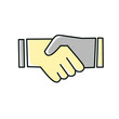 © LaVika - Handshake icon, great design for web. Flat abstract design.