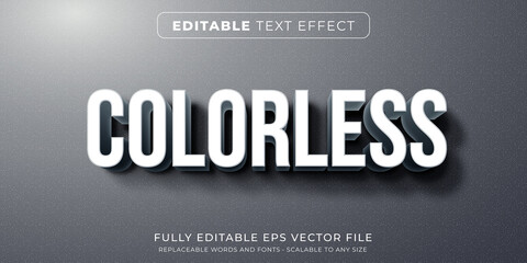 Wall Mural - editable text effect in plain colorless text style