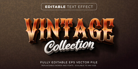 Wall Mural - editable text effect in classic vintage style