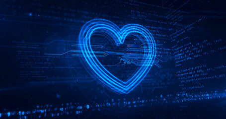 Heart love symbol abstract concept 3d illustration