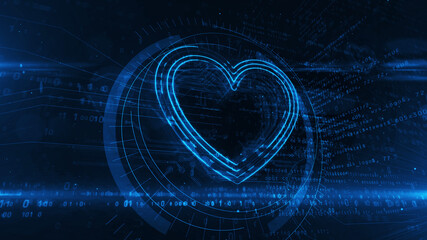 Heart love symbol abstract concept 3d illustration