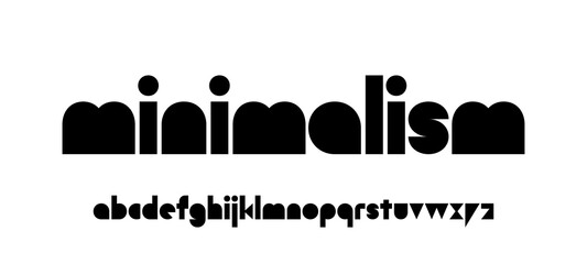 Aufkleber - Vector minimalistic modern alphabet. Stylized lowercase geometric letters. Elegant abstract font for your design and logos.