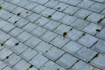 Roofing, slate roof background, UK